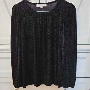 LOFT Black Textured Women's Top